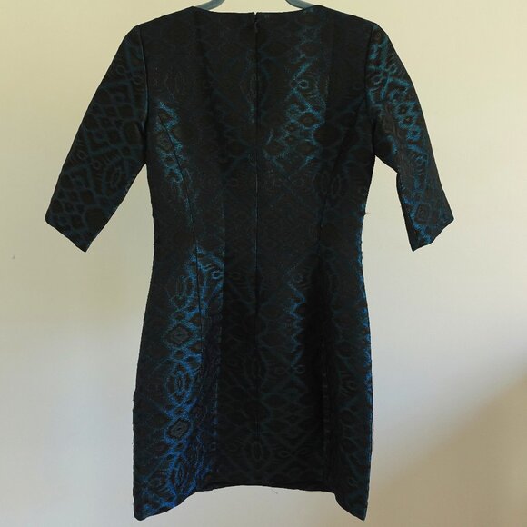 Mackage Collection Teal and Black Jacquard Dress - Size S - Picture 2 of 8